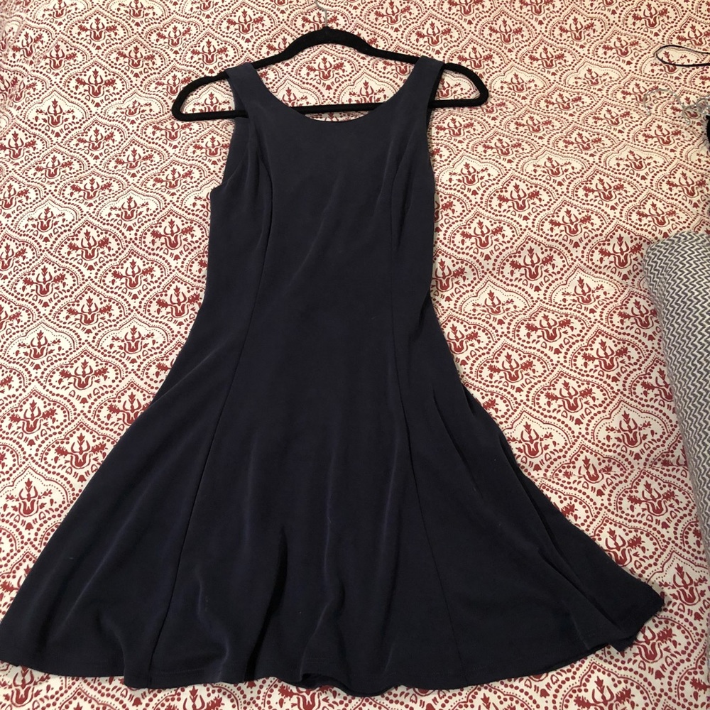 Navy blue fit and flare dress